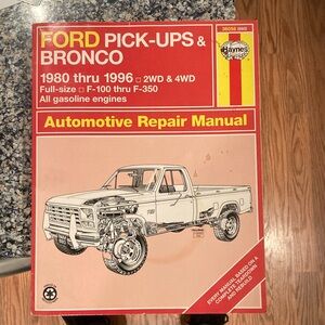 Haynes Ford Pick-Ups & Bronco Repair Manual - Red Cover